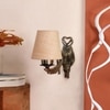 Devansh Metal Electric Wall Light in Antique Gold Colour with Beige Shade Count of 1 Light