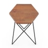 Dyson Hex Solid Wood Side Table In Amber Walnut Finish With Black Base