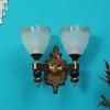 Eliante Modern Wall Lights Mild Steel & Glass Material Antique & Gold, White Finish