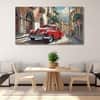 The Castle Decor Vintage Car Wall Painting Wooden Framed Digital Painting 27x48 Inch (Style 2)