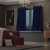 Stoa Paris Velvet Curtains for Window, Premium Dim-Out Curtain for Pack of 2, Date Night - Blue Enigma