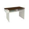 Ariana Study Desk with Shelves and Covered Storage cum Wire Extension Box in Ivory Coffee Walnut Colour