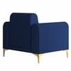 Veniza Velvet 1 Seater Sofa In Navy Blue Colour
