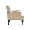 Velora Tufted Back Fabric Lounge Chair- Off White