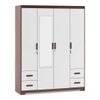 Miller 4 Doors 4 Drawers Wardrobe With Mirror and Lock in Two Tone Finish
