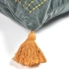 Tasseled And Embroidered Grey-Green Cushion Cover