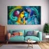 The Castle Decor Radha Krishna Wall Painting Wooden Framed 27x48 Inch (Style 8)
