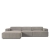 Sophisticated Wood Right Aligned 3-Seater With Upholstery Non Storage Sofa In Grey Colour