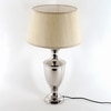 Emlyn Chrome Finish Metal Table Lamp With Off-White Cotton Shade