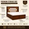Nayra Solid Wood Comfort Queen Bed Box Storage Provincial Teak Finish Mattress 60 x 78 Inches