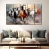 The Castle Decor 7 Running Horses Vastu Wall Art Framed Painting 27x48 Inch (Style 1)