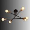 Six Head Sputnik Black Mordern Chandelier