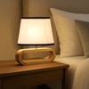 Devansh Multicolor Cotton Table Lamp With Wood Natural Base -8