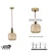 DEMARIUS Amber Glass Single Light Hanging Pendant