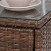 Carry Bird Wicker Patio Furniture Outdoor Balcony Chairs In Brown And Beige Colour