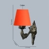 Devansh Metal Electric Wall Light in Antique Gold Colour with Orange Shade Count of 1 Light