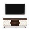 Wilbrome Mini Engineering Wood Floor Standing Tv Entertainment In Brown Maple & White Finish