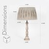 Hatton hand crafted Solid wood distress white finish table lamp With Natural Linen Shade