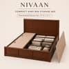 Nivaan Solid Wood Compact King Bed Box Storage Provincial Teak Finish Mattress 72 x 72 Inches