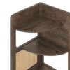 Brisa Solid Wood and Cane Corner Bookshelf In Danish Walnut Finish