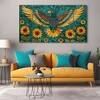 The Castle Decor Birds Art Wall Painting Wooden Framed 27x48 Inch