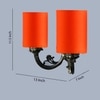 Devansh Metal Electric Wall Light in Antique Gold Colour with Orange Shade Count of 2 Lights