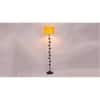 Finn Yellow Fabric Floor Lamp with Black Iron Base