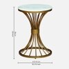 White Metal Side Table in Gold Colour