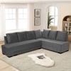 Melo 3 Seater Right Sectional Velvet Sofa Cum Bed in Dark Grey colour