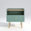 Verdeluxe Wood Side Table in Green Colour