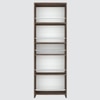5 Open Shelves In Highland Pine Finish With Free Standing Tall Units.