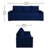 Clevam 3 Seater Pull Out Sofa cum Bed  in Navy Blue Colour