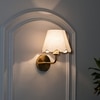 Sadie Shine Brass Metal Finish Wall Light With scalloped edges Shade