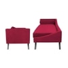 Euclid Velvet Chaise Lounger in Maroon Colour