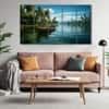 The Castle Decor Kerala Boat Wall Painting Wooden Framed 27x48 Inch (Style 4)