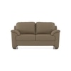 Farina 2 Seater Half Leather Sofa In Dark Truffle Italian Leather
