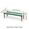 Hamilton Sheesham Wood Maachi Bench Set With 2 Stools In Green & White Rope Canning