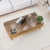Hexa Engineered Wood Coffee Table With Metal Legs In Flower Wenge