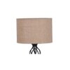 Claude Beige Natural Fiber Floor Lamp with Black Iron Base