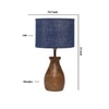 Devansh Blue Jute Table Lamp With Wood Natural Base (7X13 Inches)-13