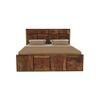 Sunburst Ratan Solid Wood Queen Size Storage Bed