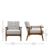Armari Boucle Fabric Arm Chair in White Colour