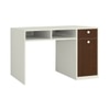 Alana Study Desk with Cabinet Drawer and Shelf in Ivory Coffee Walnut Colour