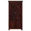 Diamond 2 Door Sheesham Wood Wardrobe in Mahogany Finish