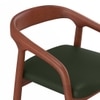 Zen Solid Wood Bar Stool (Honey Finish, Olive Leatherette Colour)