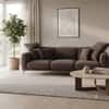Regalon Low Profile 4 Seater Sofa with Slim Metal Legs Brown