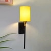 Devansh Metal Electric Wall Light in Black Colour with Yellow Shade Count of 1 Light