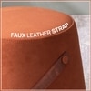 Hoist Collection Pouf With Faux Leather Strap in Tan Color