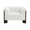 Octavia Boucle Fabric Lounge Chair in White