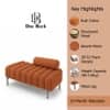 Doe Buck Luxury Boucle Accent Lounge Chair in Rust Colour with Black Metal Legs